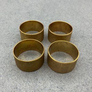 Napkin Rings Set Of Four As Is Gold Textured Classic Retro Family Dinner Classy